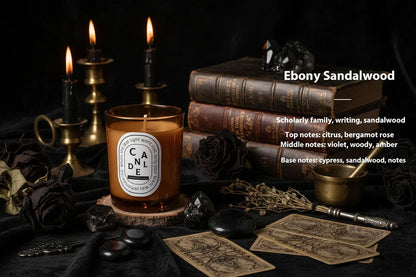 Aura Candles - Sorceress Sanctuary Cologne Fragrance Gray-Darjeeling Tea Green-Ebony Sandalwood Amber-Freesia Bright Black-Gardenia Bright Black