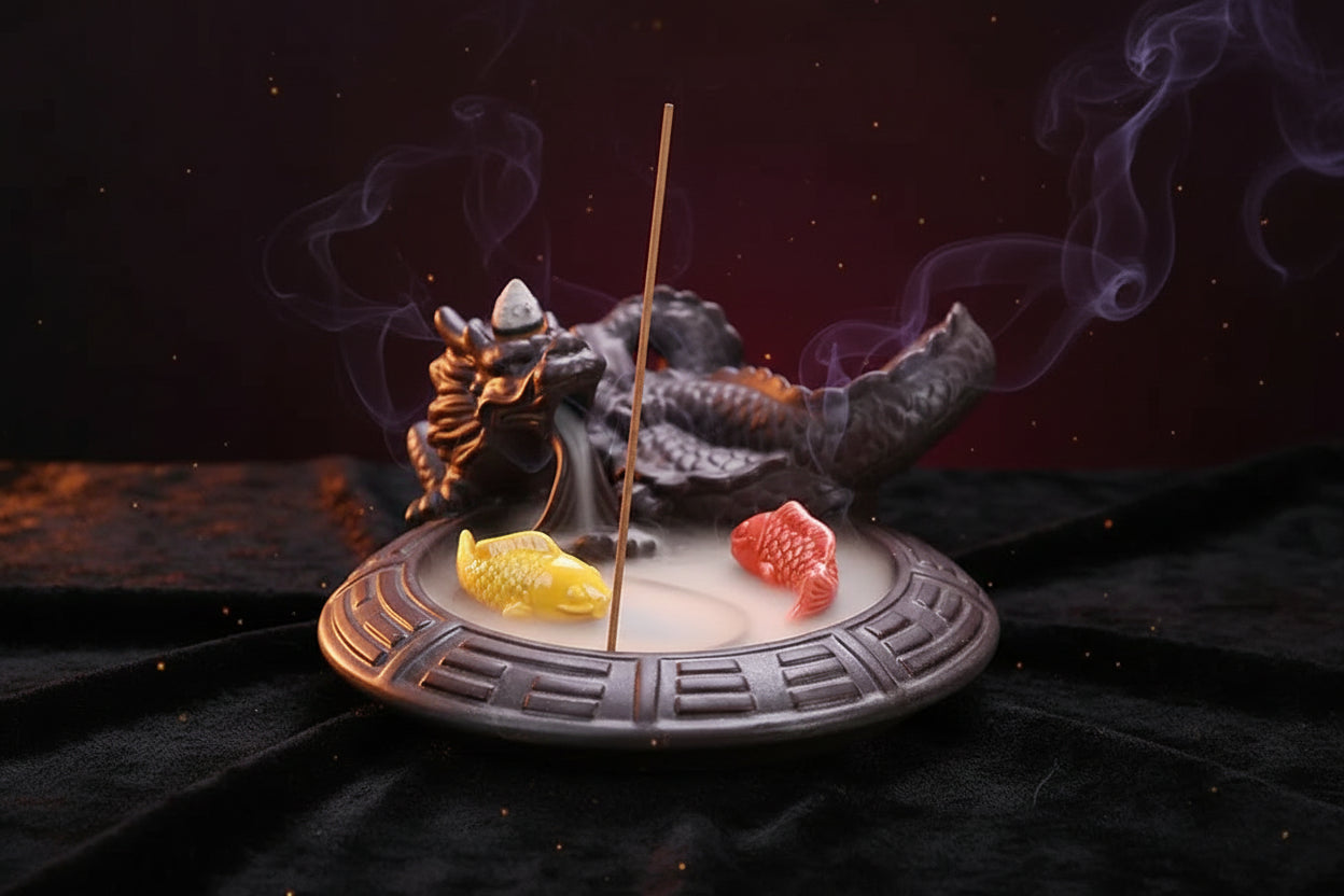 Balance Incense Burner - Sorceress Sanctuary Qinglong White Tiger-Fish dragon
