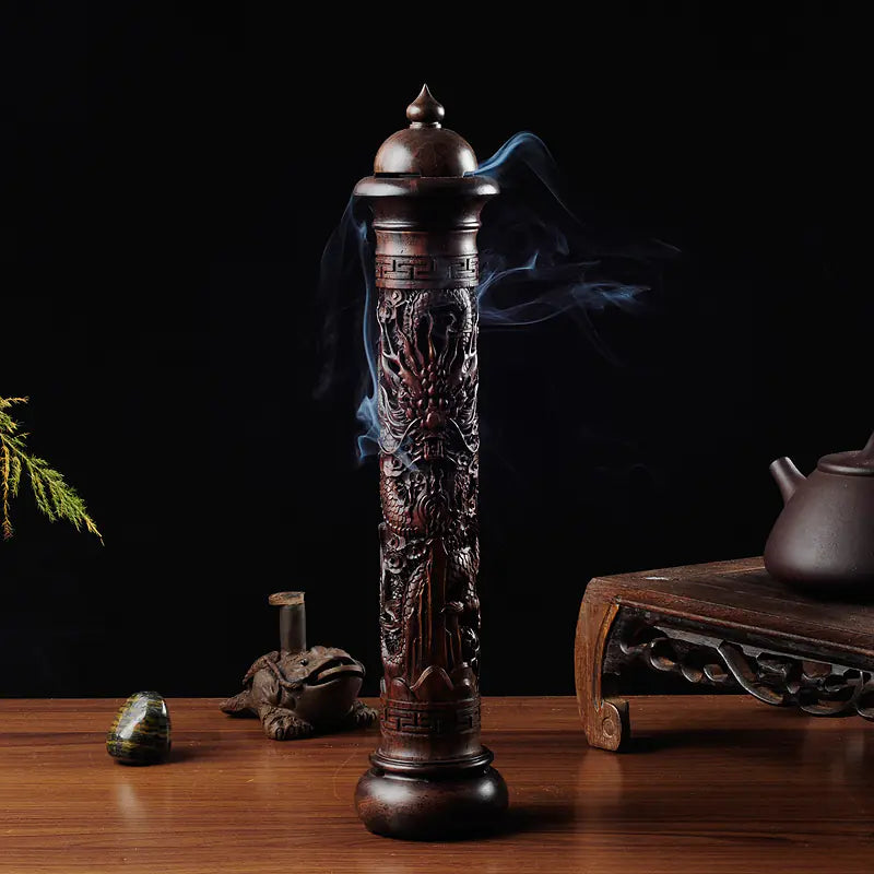 Ebony Dragon Incense Cylinder