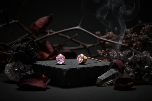 Birthstone Earrings - Sorceress Sanctuary Rose Gold / March-Gold / January-Rose Gold / January-Steel / January-Gold / June