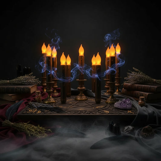 Black Long Candles - Sorceress Sanctuary Yellow / 12pcs