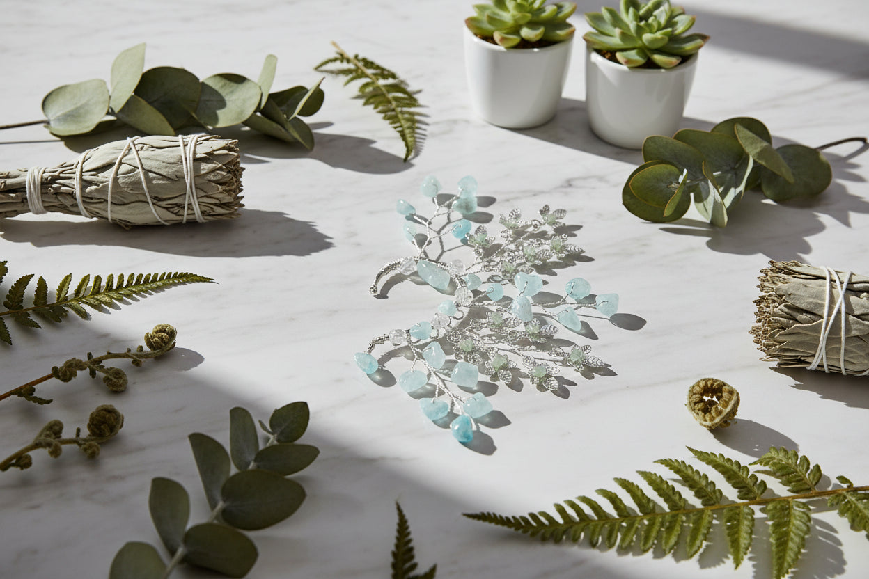 Elegant Fairy Ear Cuffs with Natural Crystal Accents Sorceress Sanctuary