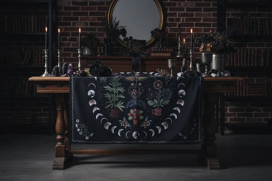 Botanical Moon Tapestry - Sorceress Sanctuary 1 / W100cm*H70cm-1 / W150cm*H130cm-1 / W200cm*H150cm