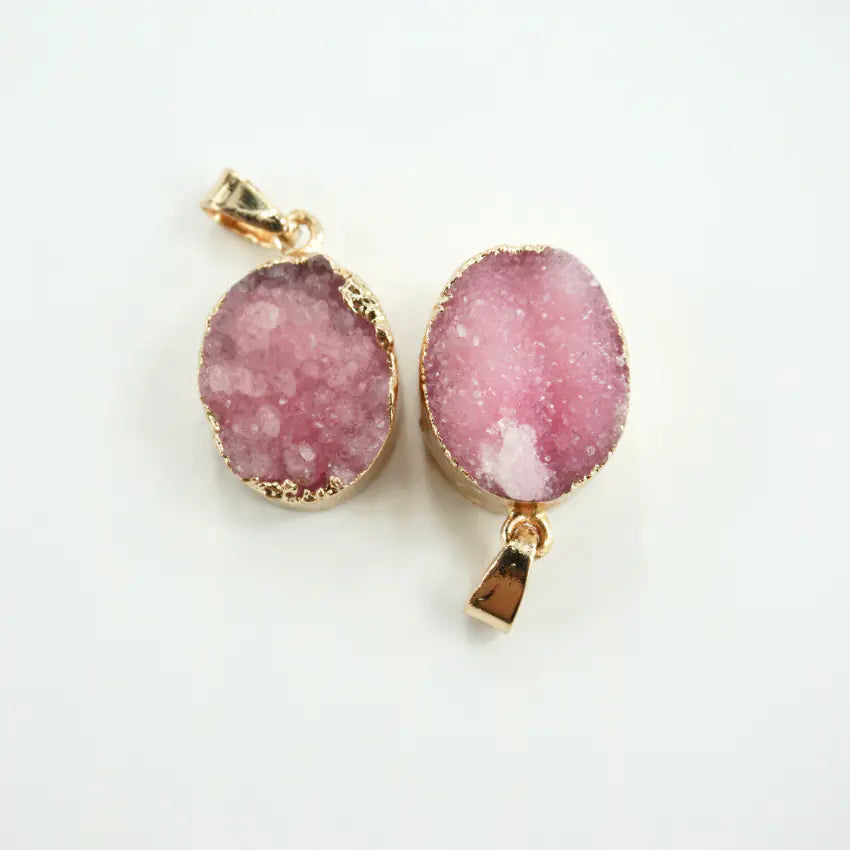 Natural Stone Crystal Cluster Pendant Necklace