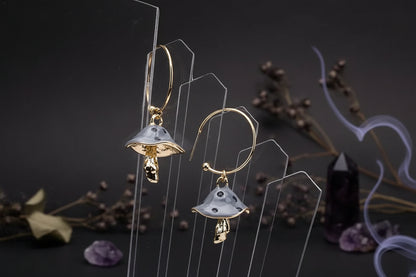 Oil Drip Mushroom Earrings