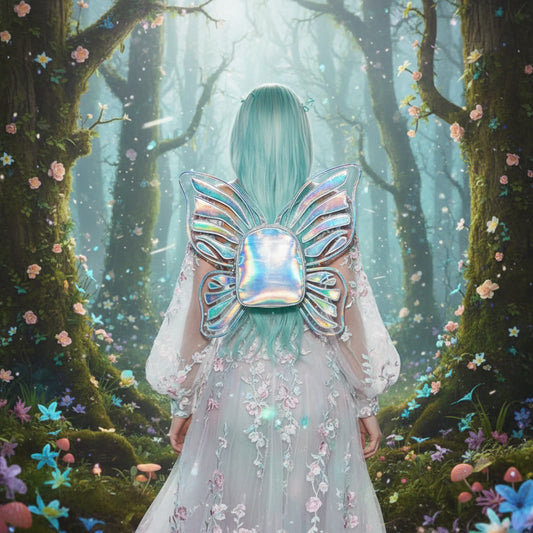 Butterfly Fairy Backpack - Sorceress Sanctuary Silvery-Black-pink