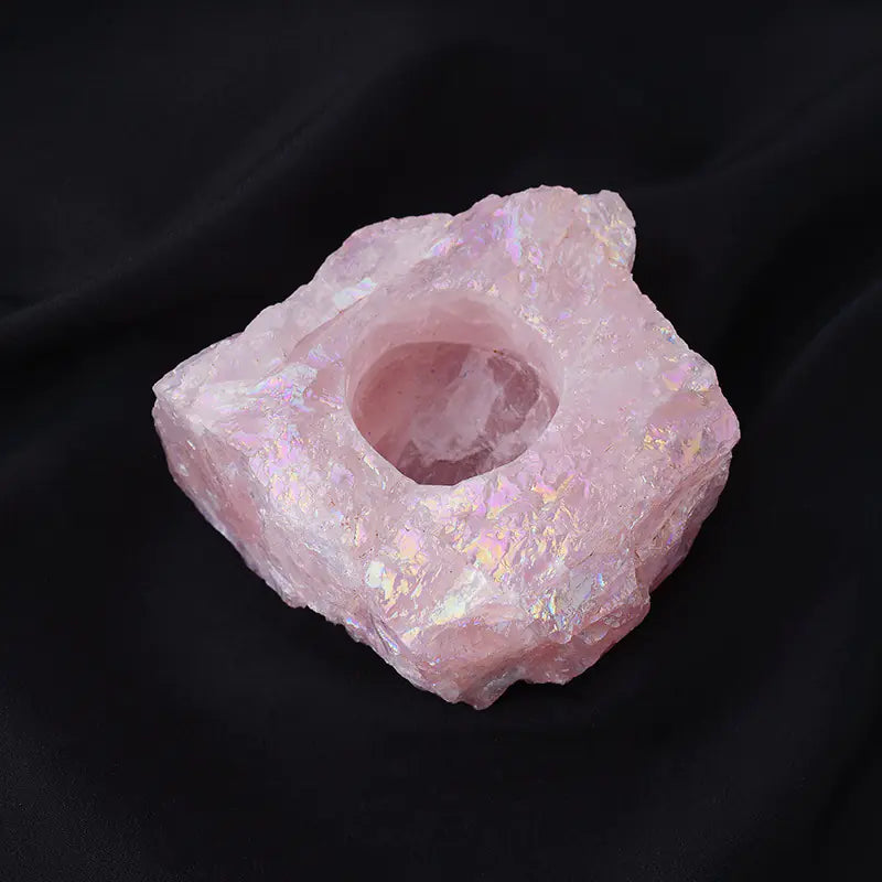 Pink crystal on a black background