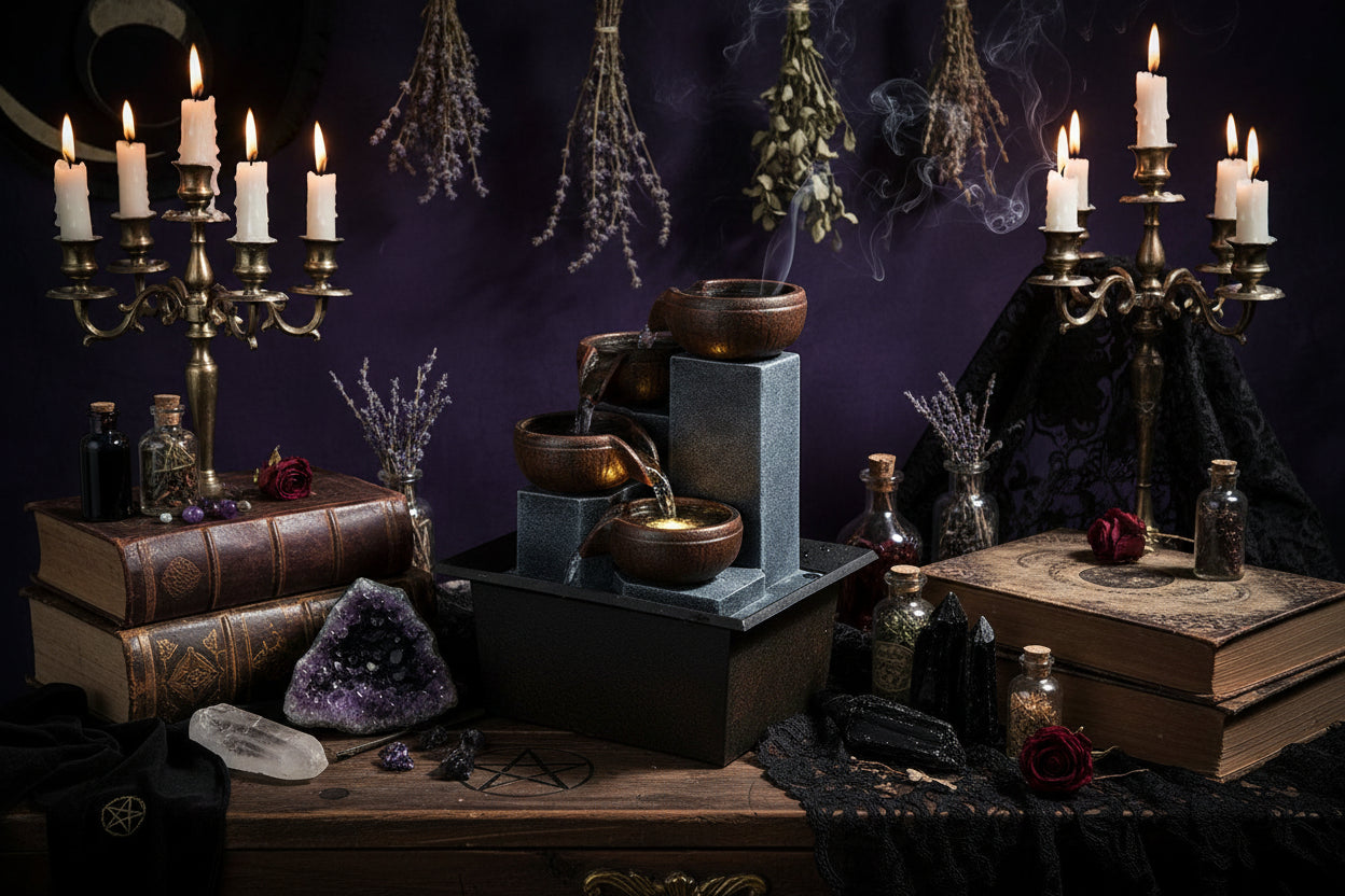 Calming Water Fountain - Sorceress Sanctuary USB (Universal)-European-(UK or Hong Kong)-US Gauge (for US)-Australian