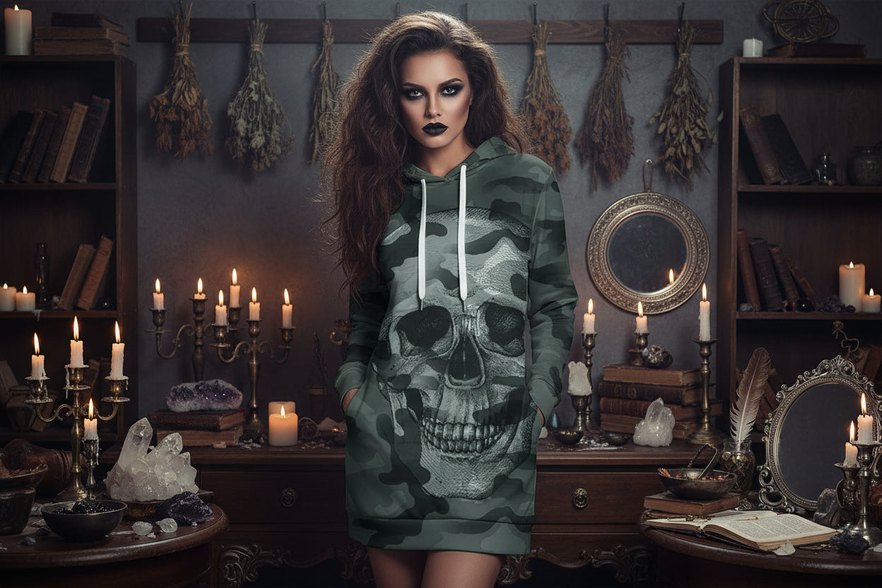 Camouflage Skull Hoodie - Sorceress Sanctuary Purple / S-Purple / M-Purple / L-Purple / XL-Purple / XXL