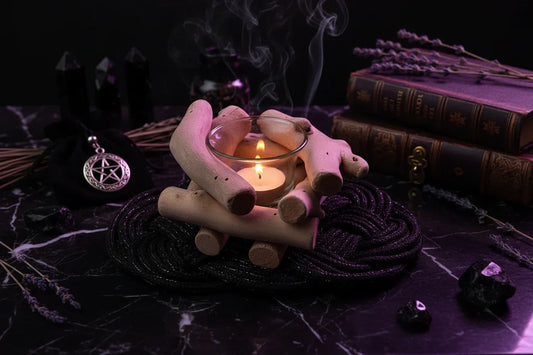 Campire Candle Holder - Sorceress Sanctuary Wooden Candlestick (without candles)