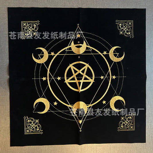 Tarot Tablecloth With Star Pattern & Velvet Material