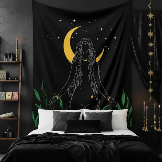 Celestial Witch Tapestry - Sorceress Sanctuary Celestial Goddess / 73x95CM-Celestial Goddess / 100x150CM-Celestial Goddess / 130x150CM-Celestial Goddess / 150x200CM-Celestial Goddess / 180x230CM