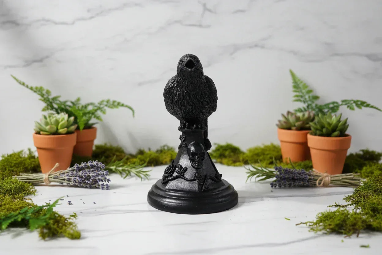 Ceremonial Candle Holders - Sorceress Sanctuary Owl-Crow