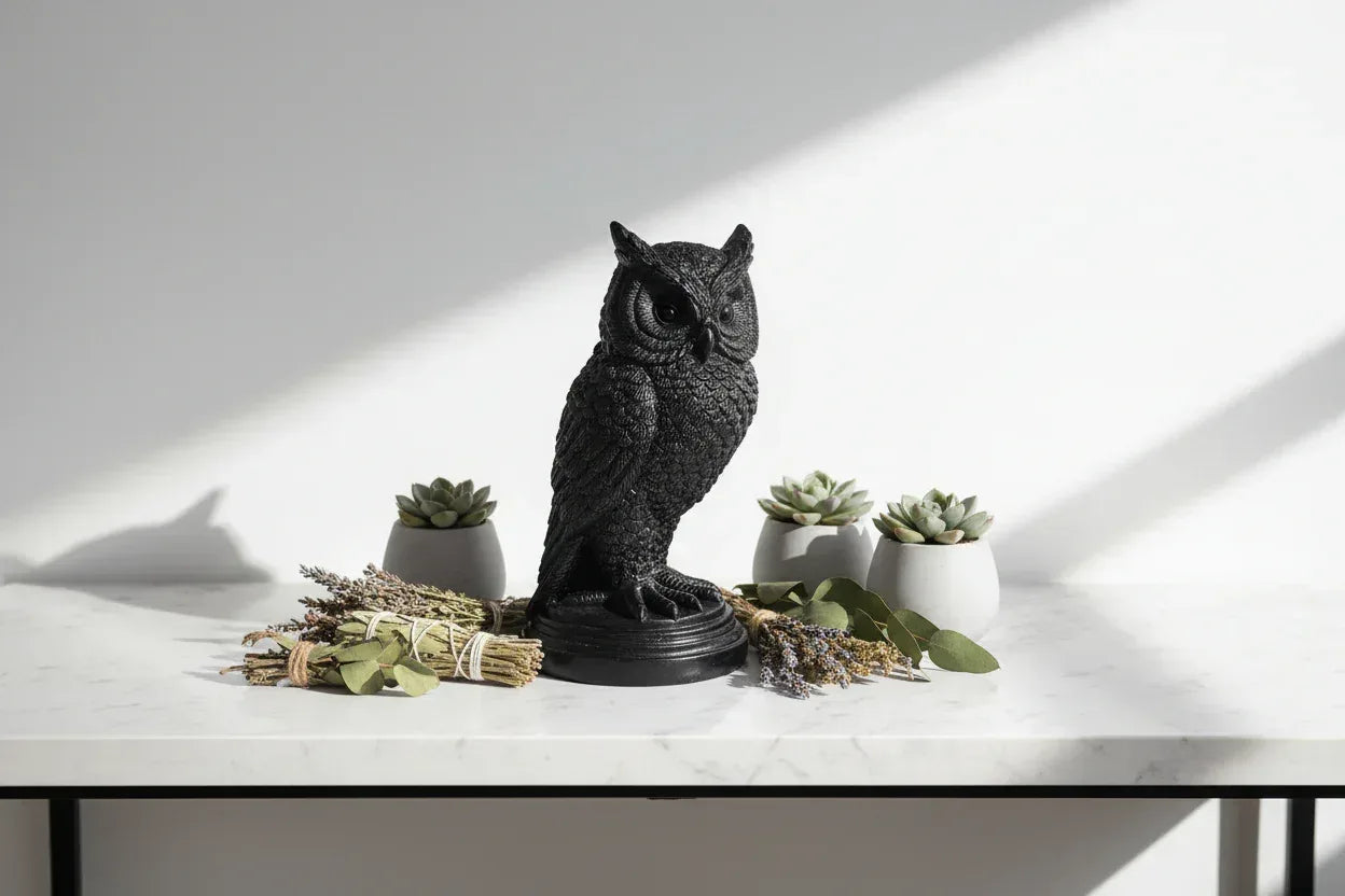 Ceremonial Candle Holders - Sorceress Sanctuary Owl-Crow