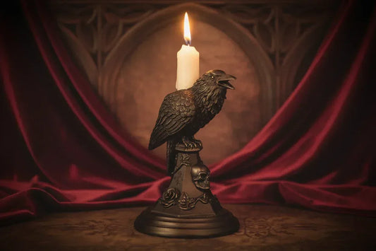 Ceremonial Candle Holders - Sorceress Sanctuary Owl-Crow