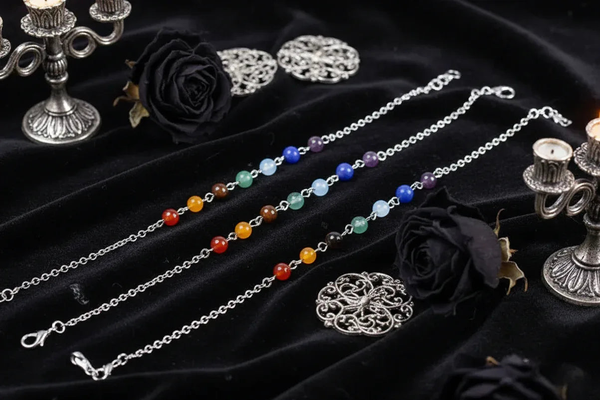Chakra Pyramid Pendulum - Sorceress Sanctuary Tiger Eye-Lapis lazuli-Pink crystal-Obsidian-Amethyst