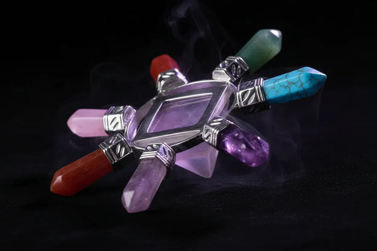 Chakra Stones Spinner - Sorceress Sanctuary Pink-White-Black-Purple