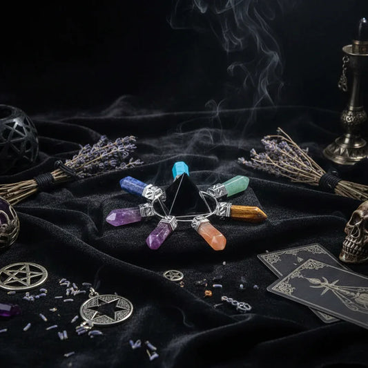 Chakra Stones Spinner - Sorceress Sanctuary Pink-White-Black-Purple