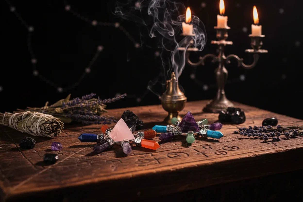 Chakra Stones Spinner - Sorceress Sanctuary Pink-White-Black-Purple