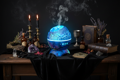 Cosmic Dino Light - Sorceress Sanctuary Artist-Crack White-Interstellar Blue-Pan Slavic-Saturn Grey