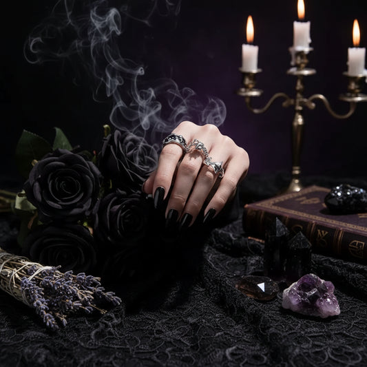 Cosmic Star Ring - Sorceress Sanctuary Black star-Double star ring