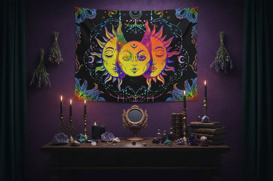 Cosmic Sun Tapestry - Sorceress Sanctuary Colorful / 130*150cm-Colorful / 150*200cm-Colorful / 180*230cm