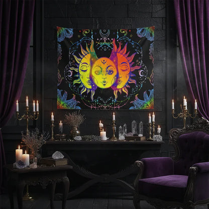 Cosmic Sun Tapestry - Sorceress Sanctuary Colorful / 130*150cm-Colorful / 150*200cm-Colorful / 180*230cm