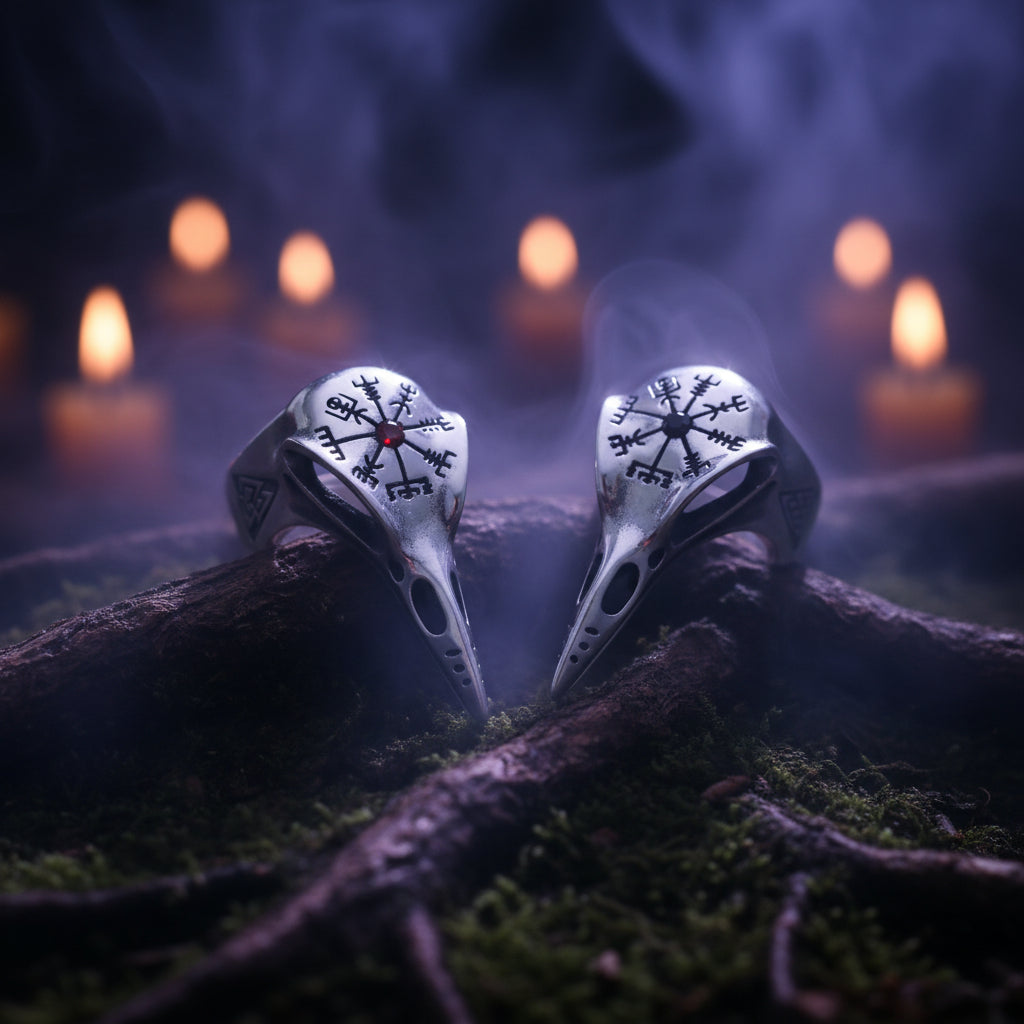 Crow Rune Ring - Sorceress Sanctuary Ruby / No 7-Ruby / No 8-Ruby / No 9-Ruby / No 10-Ruby / No 11  