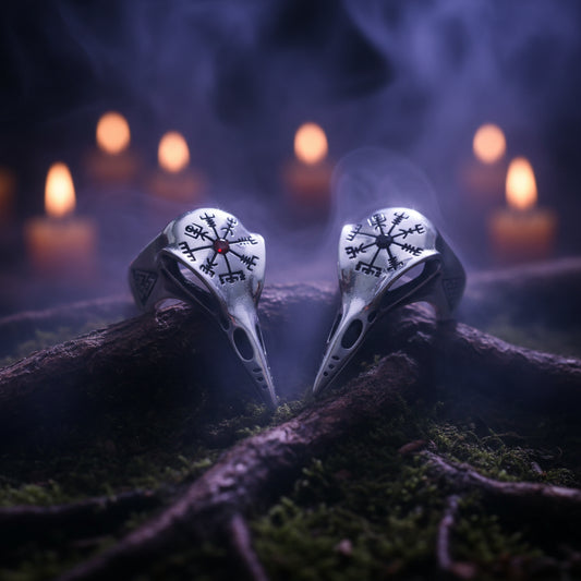 Crow Rune Ring - Sorceress Sanctuary Ruby / No 7-Ruby / No 8-Ruby / No 9-Ruby / No 10-Ruby / No 11  