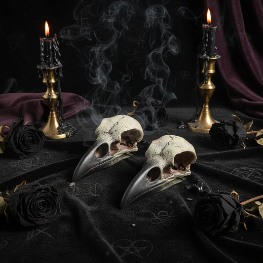 Crow Skull Necklace - Sorceress Sanctuary 28x60mm-18x40mm