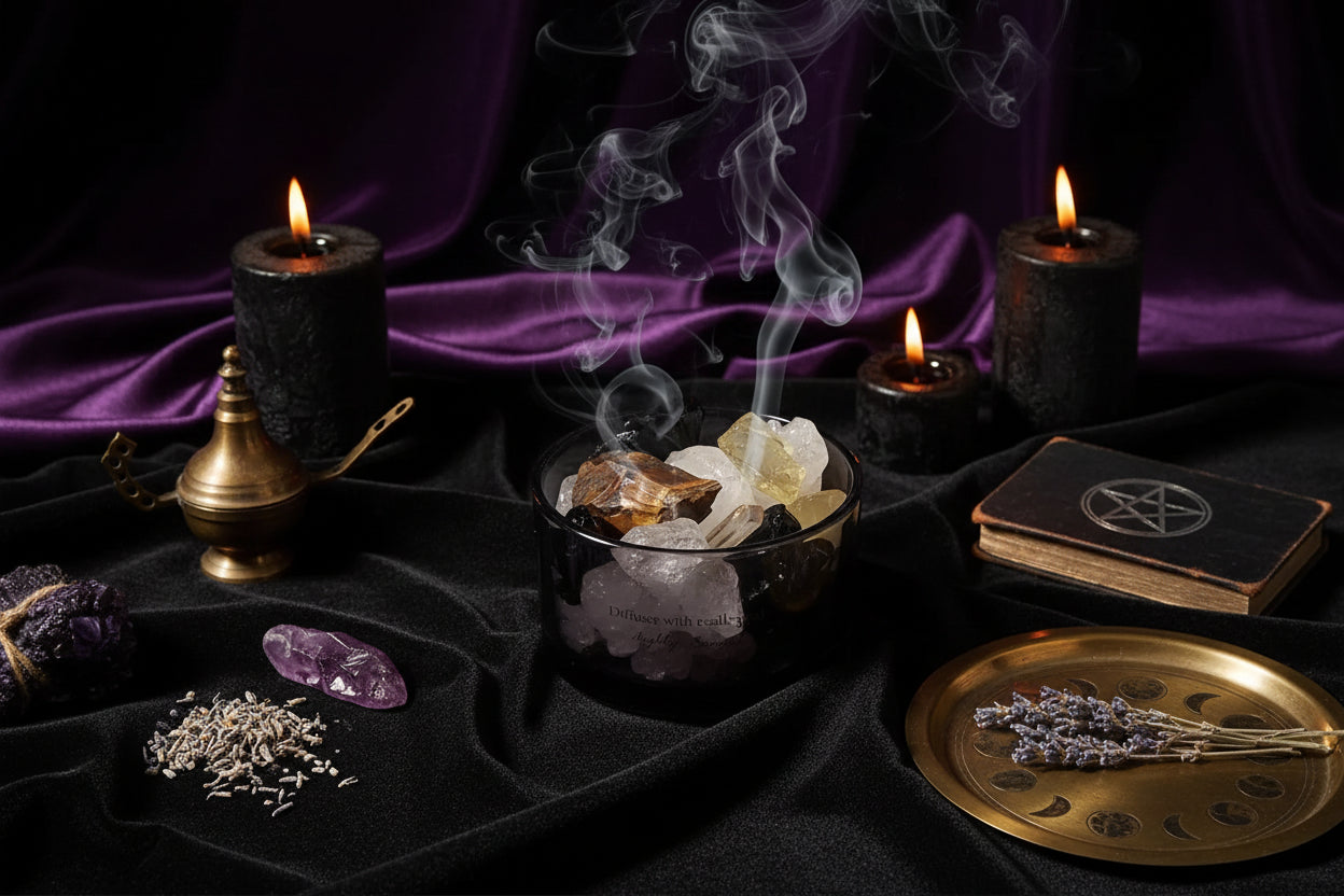 Crystal Aroma Stones - Sorceress Sanctuary Lavender-Hilton Garden-Westin White Tea-British pear freesia-Blue wind chimes