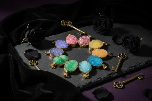 Crystal Cluster Pendant - Sorceress Sanctuary Blue / 15x20mm-Red / 20x25mm-Purple / 15x20mm-Green / 15x20mm-Purple / 20x25mm