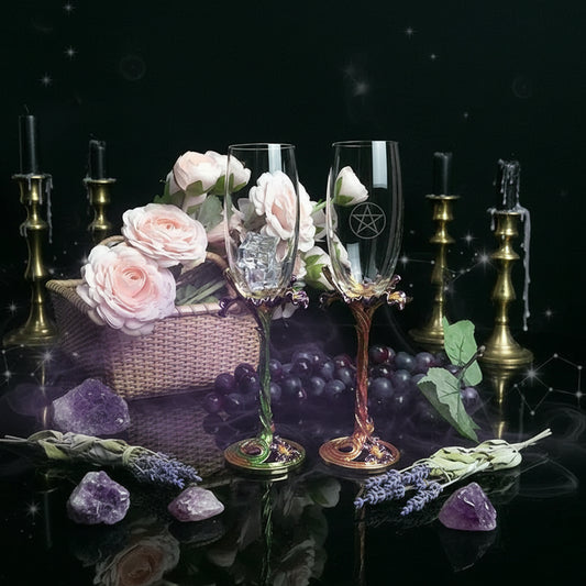 Crystal Floral Glasses - Sorceress Sanctuary Yellow-green