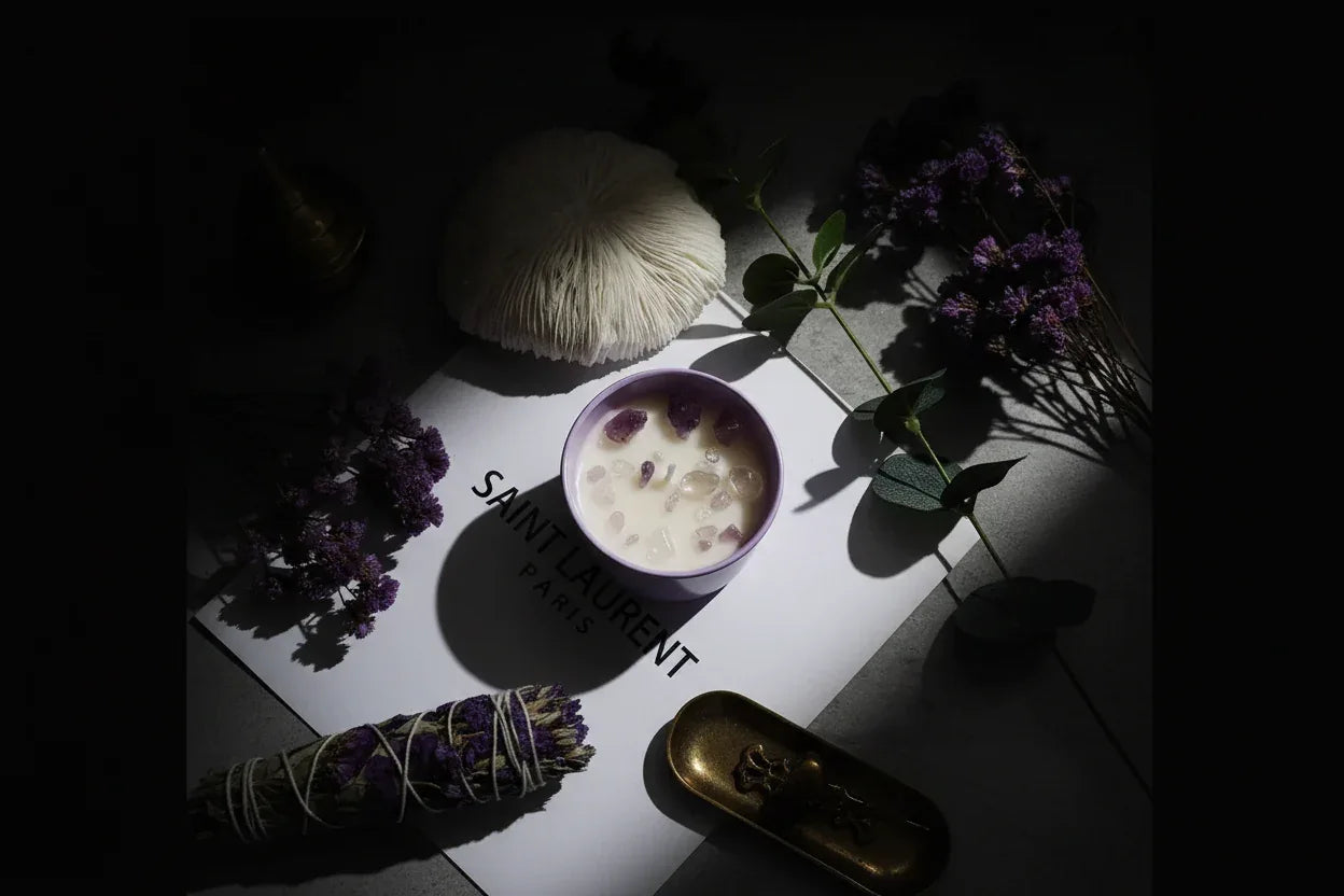 Crystal Flower Candle - Sorceress Sanctuary Colorful Cup Gift Box: 7 * 5cm = diameter * height / Soy wax: fruit blood orange-Colorful Cup Gift Box: 7 * 5cm = diameter * height / Handmade shape: Green Grape-Colorful Cup Gift Box: 7 * 5cm = diameter * height / Crystal Stone: British pear freesia-Colorful Cup Gift Box: 7 * 5cm = diameter * height / Handmade shape: Coffee Fragrance-Colorful Cup Gift Box: 7 * 5cm = diameter * height / Soy wax: Verbena