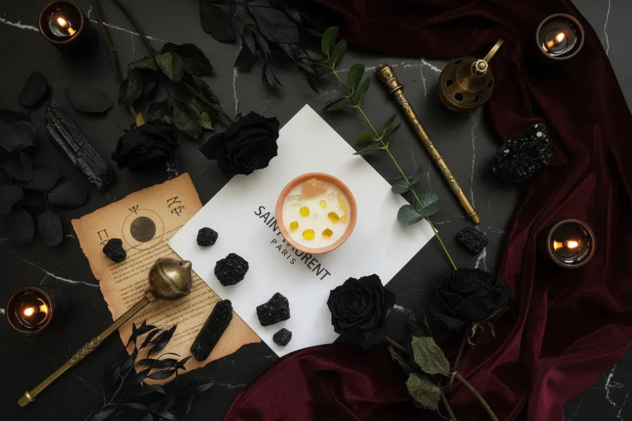 Crystal Flower Candle - Sorceress Sanctuary Colorful Cup Gift Box: 7 * 5cm = diameter * height / Soy wax: fruit blood orange-Colorful Cup Gift Box: 7 * 5cm = diameter * height / Handmade shape: Green Grape-Colorful Cup Gift Box: 7 * 5cm = diameter * height / Crystal Stone: British pear freesia-Colorful Cup Gift Box: 7 * 5cm = diameter * height / Handmade shape: Coffee Fragrance-Colorful Cup Gift Box: 7 * 5cm = diameter * height / Soy wax: Verbena