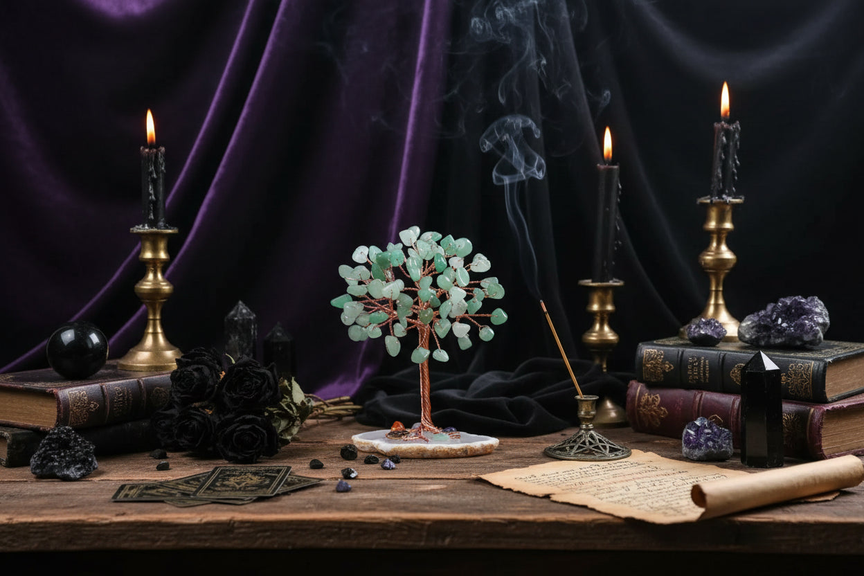 Crystal Gemstone Tree - Sorceress Sanctuary Aquamarine Gravel-Red agate gravel-Green East Mausoleum Gravel-Powder Crystal gravel-Fluorite crushed stone