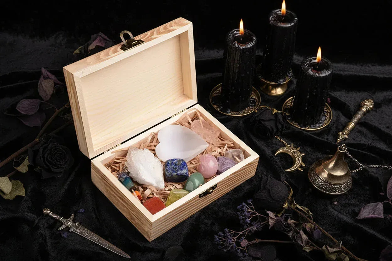 Crystal Healing Box (11 Pieces) - Sorceress Sanctuary natural