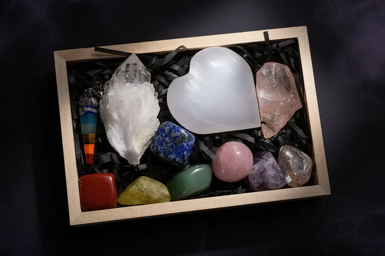 Crystal Healing Box (11 Pieces) - Sorceress Sanctuary natural