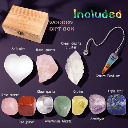Crystal Healing Box (11 Pieces) - Sorceress Sanctuary natural