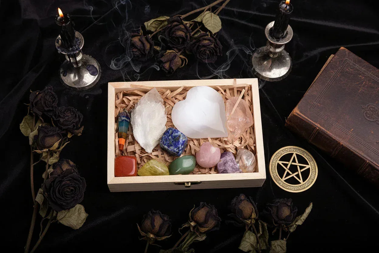 Crystal Healing Box (11 Pieces) - Sorceress Sanctuary natural