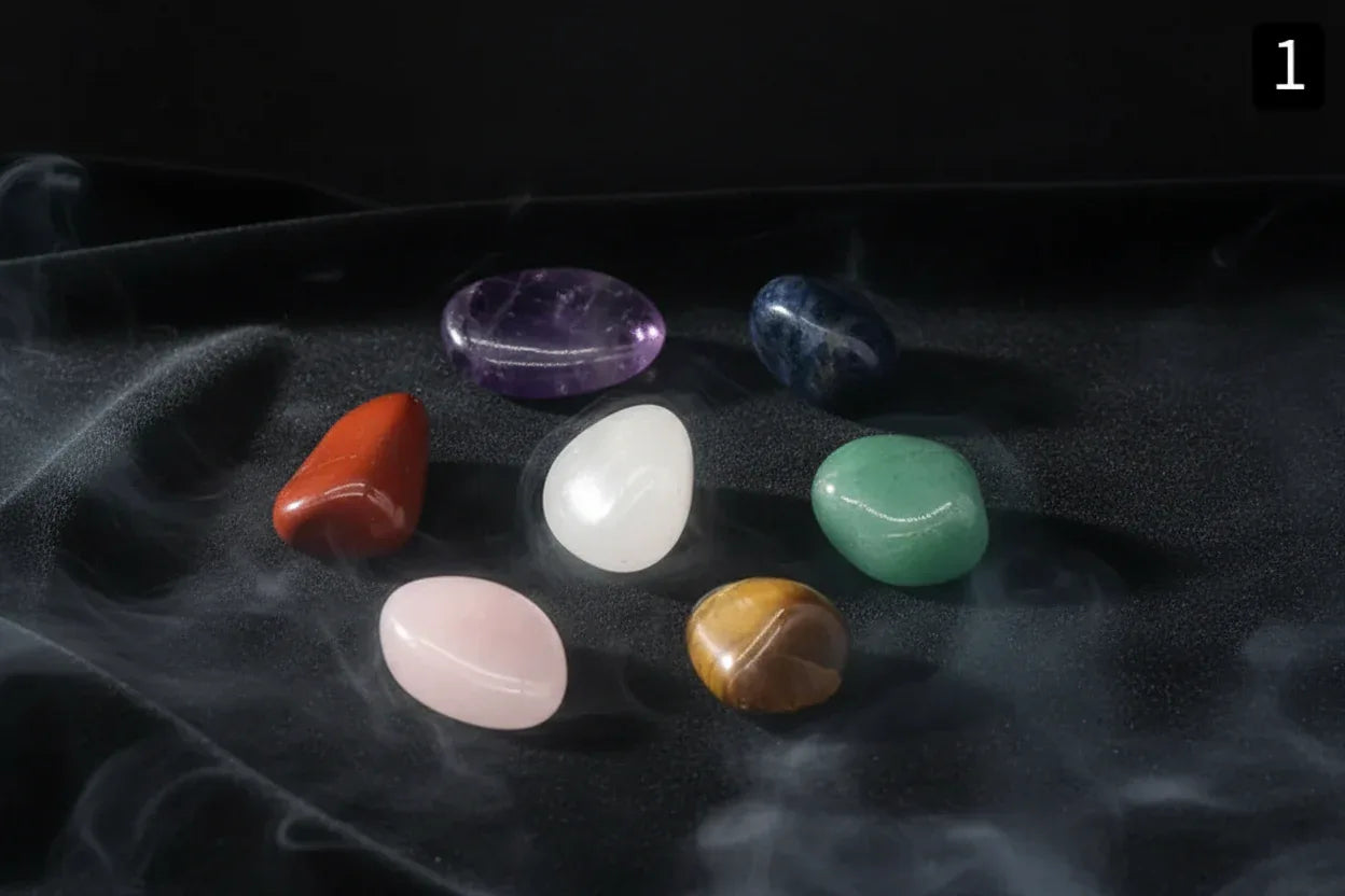 Crystal Healing Set - Sorceress Sanctuary 7pcs bag | Irregular-7pcs bag | Hexagonal Columns-14pcs box | (7 hexagonal + irregular)