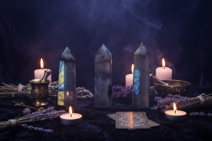 Crystal Pillars - Sorceress Sanctuary Obsidian / Standard-Dream Amethyst / Standard-Labradorite / Standard-Green Fluorite / Standard-Colorful Fluorite / Standard