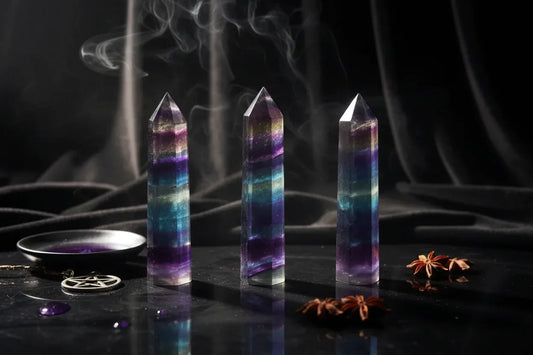 Crystal Pillars - Sorceress Sanctuary Obsidian / Standard-Dream Amethyst / Standard-Labradorite / Standard-Green Fluorite / Standard-Colorful Fluorite / Standard