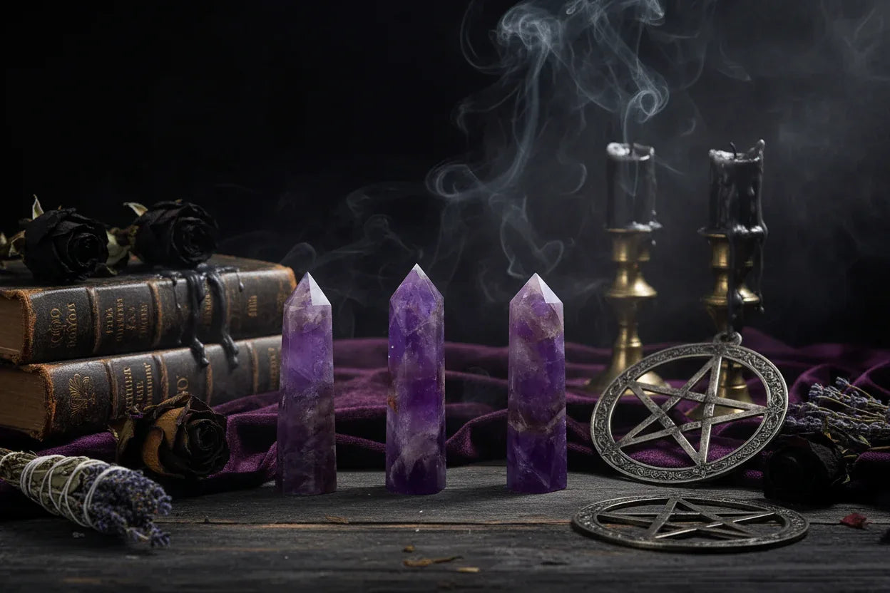Crystal Pillars - Sorceress Sanctuary Obsidian / Standard-Dream Amethyst / Standard-Labradorite / Standard-Green Fluorite / Standard-Colorful Fluorite / Standard