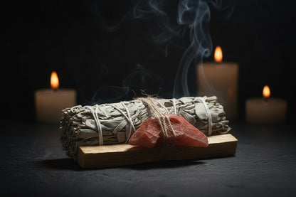Crystal Smudge Kit - Sorceress Sanctuary Amethyst cluster stone-Lapis lazuli stone-Amethyst original stone-Dongling Jade Stone-Red jasper stone