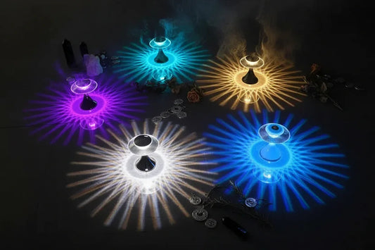 Crystal Touch Lamp - Sorceress Sanctuary Black-Golden-Silvery-Wood Grain-White