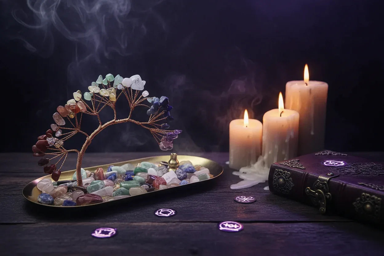 Crystal Tree Incense Holder - Sorceress Sanctuary Wukong / Golden Oval Disc-Plum tree stump / Golden Oval Disc-Plum tree stump / Silver Oval Disc-Wukong / Silver Oval Disc-Buddha Gourd / Silver Oval Disc