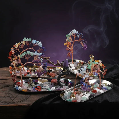 Crystal Tree Incense Holder - Sorceress Sanctuary Wukong / Golden Oval Disc-Plum tree stump / Golden Oval Disc-Plum tree stump / Silver Oval Disc-Wukong / Silver Oval Disc-Buddha Gourd / Silver Oval Disc