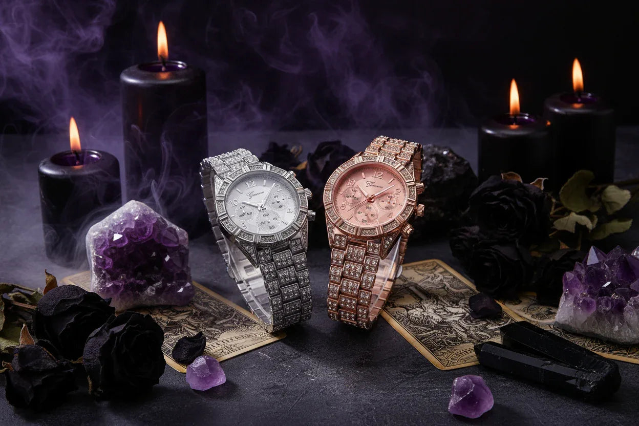 Stainless Steel Crystal Watch - Sorceress Sanctuary Gold-Rose Gold-Silver