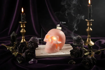 Cursed Skull Candle - Sorceress Sanctuary Black-Pink-White-Brown